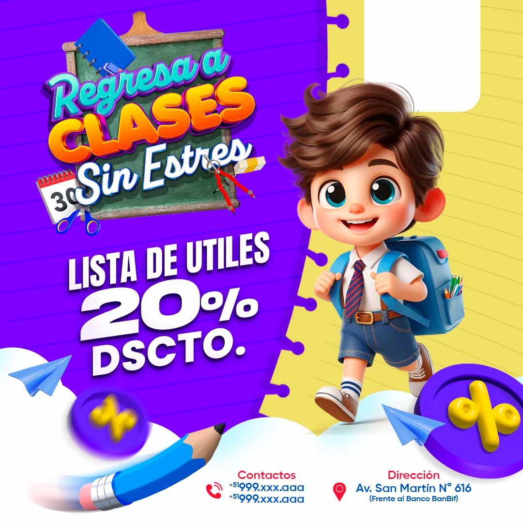 Plantilla inicio escolar regreso a clases