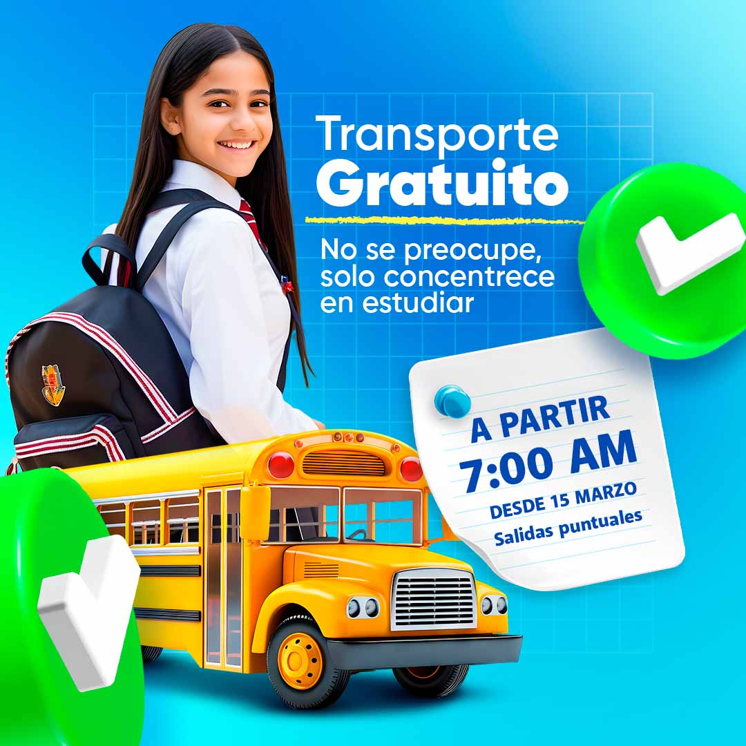 Plantilla inicio escolar transporte gratuito