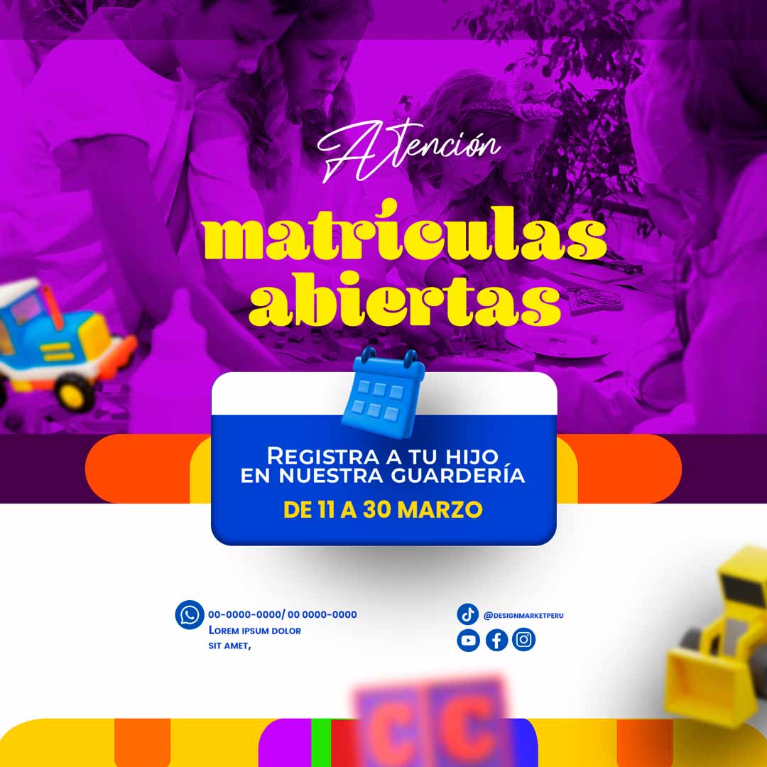 Plantilla inicio escolar matriculas abiertas