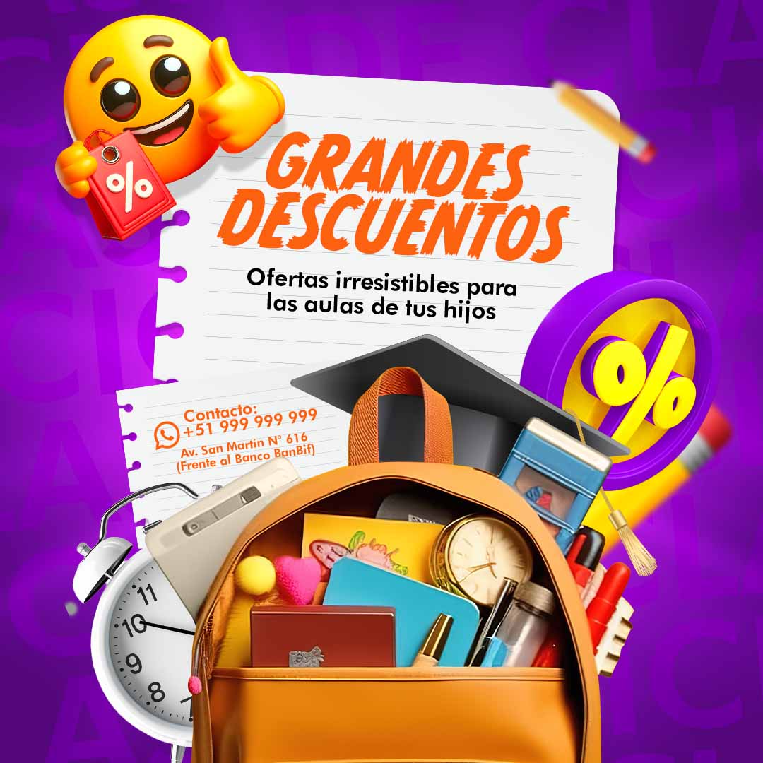 Plantilla inicio escolar grandes descuentos