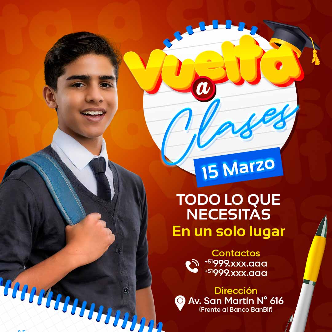 Plantilla inicio escolar vuelta a clases