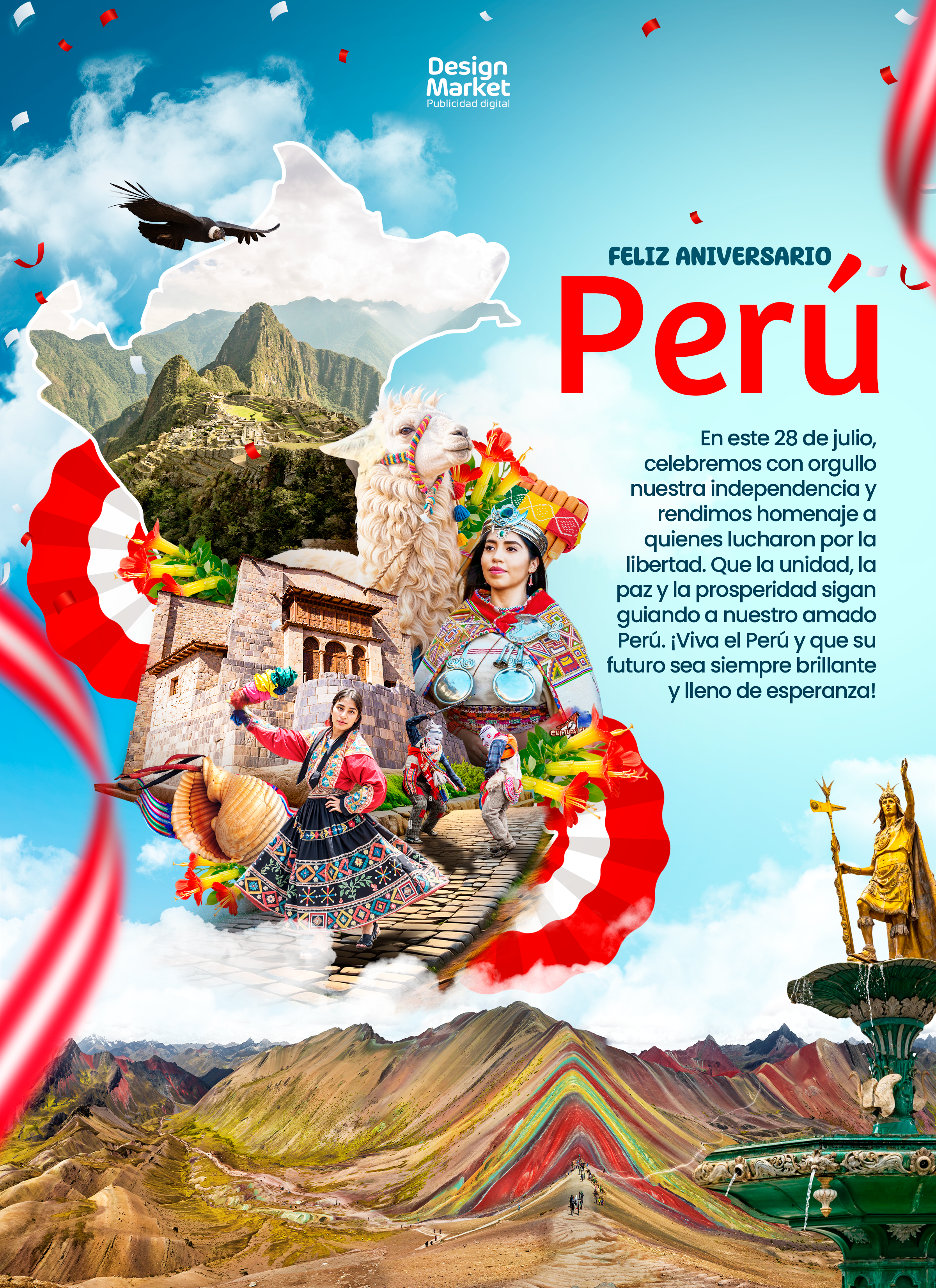 Plantilla Fiestas patrias Perú PSD - Cusco - Design Market Perú