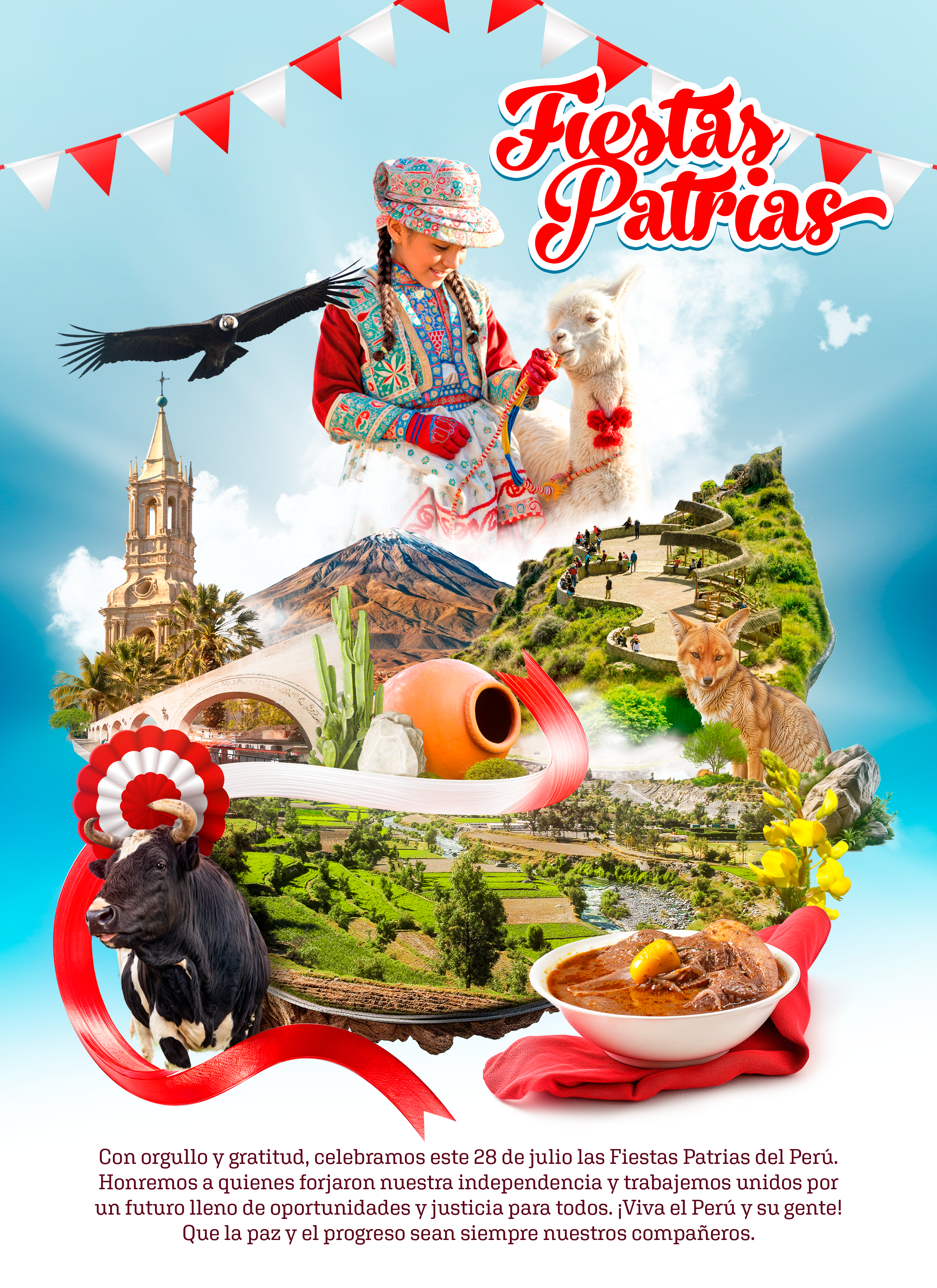 Plantilla Fiestas patrias Perú PSD - Arequipa - Design Market Perú
