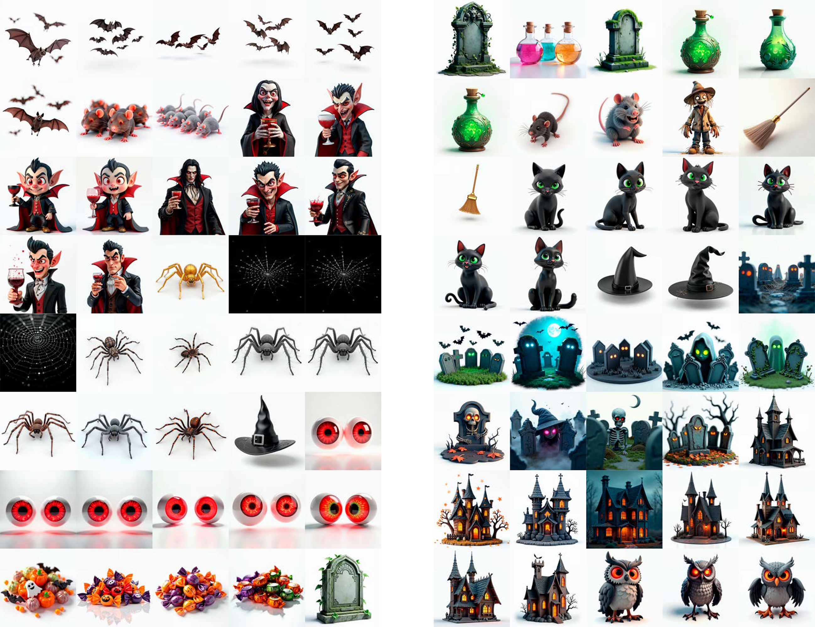 Pack Halloween 550 PNG – Recursos Gráficos Decorativos para Diseño, Canva, Photoshop