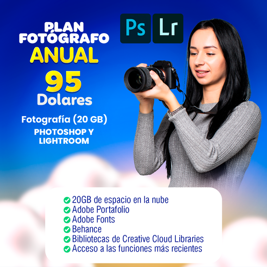 Licencia Fotografía Adobe Photoshop + Lightroom