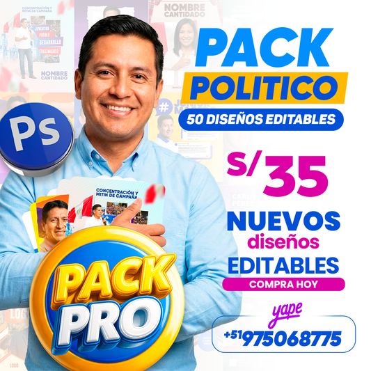 CAMPAÑA POLITICA PACK 50 DISEÑOS