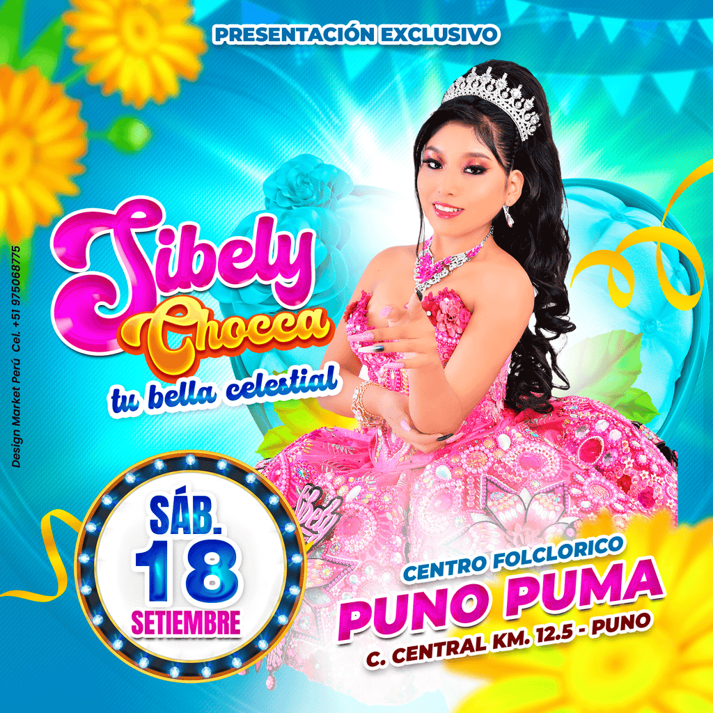 Flyer, post para redes sociales Modelo Sibely celeste - Design Market Perú
