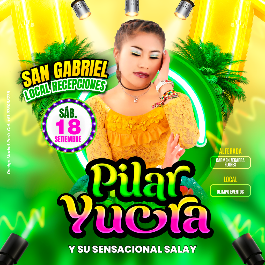 Flyer, post para redes sociales Modelo Pilar Yucra - Design Market Perú