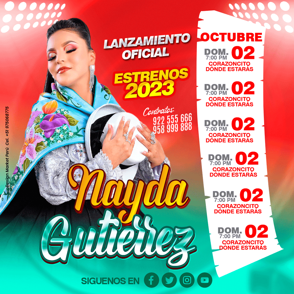 Flyer, post para redes sociales Modelo Nayda Gutierrez - Design Market Perú
