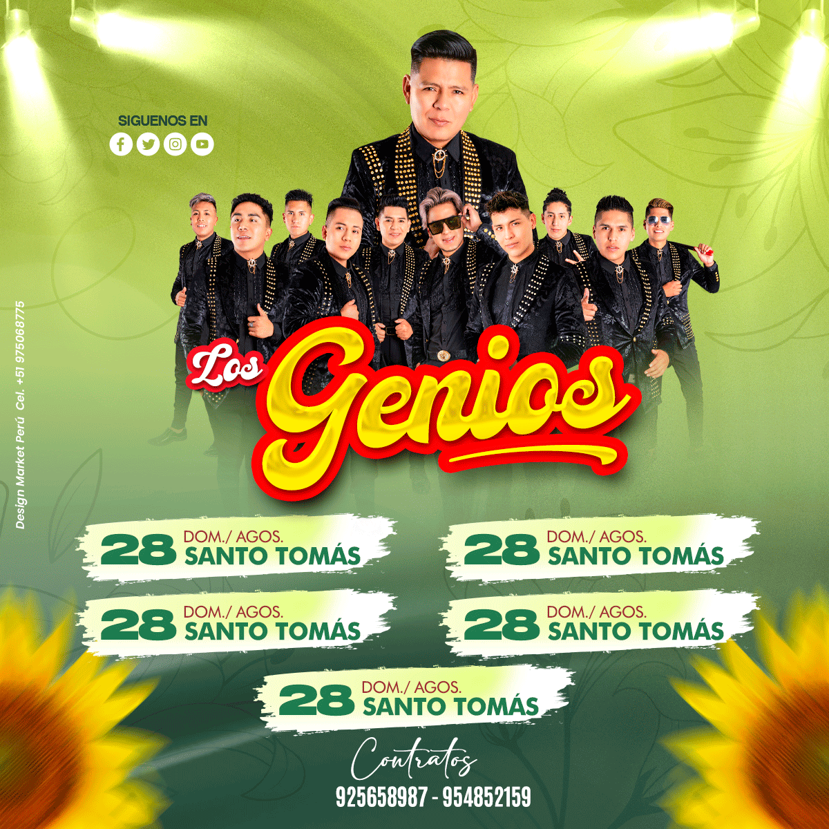 Flyer, post para redes sociales Modelo Los Genios Fechas - Design Market Perú
