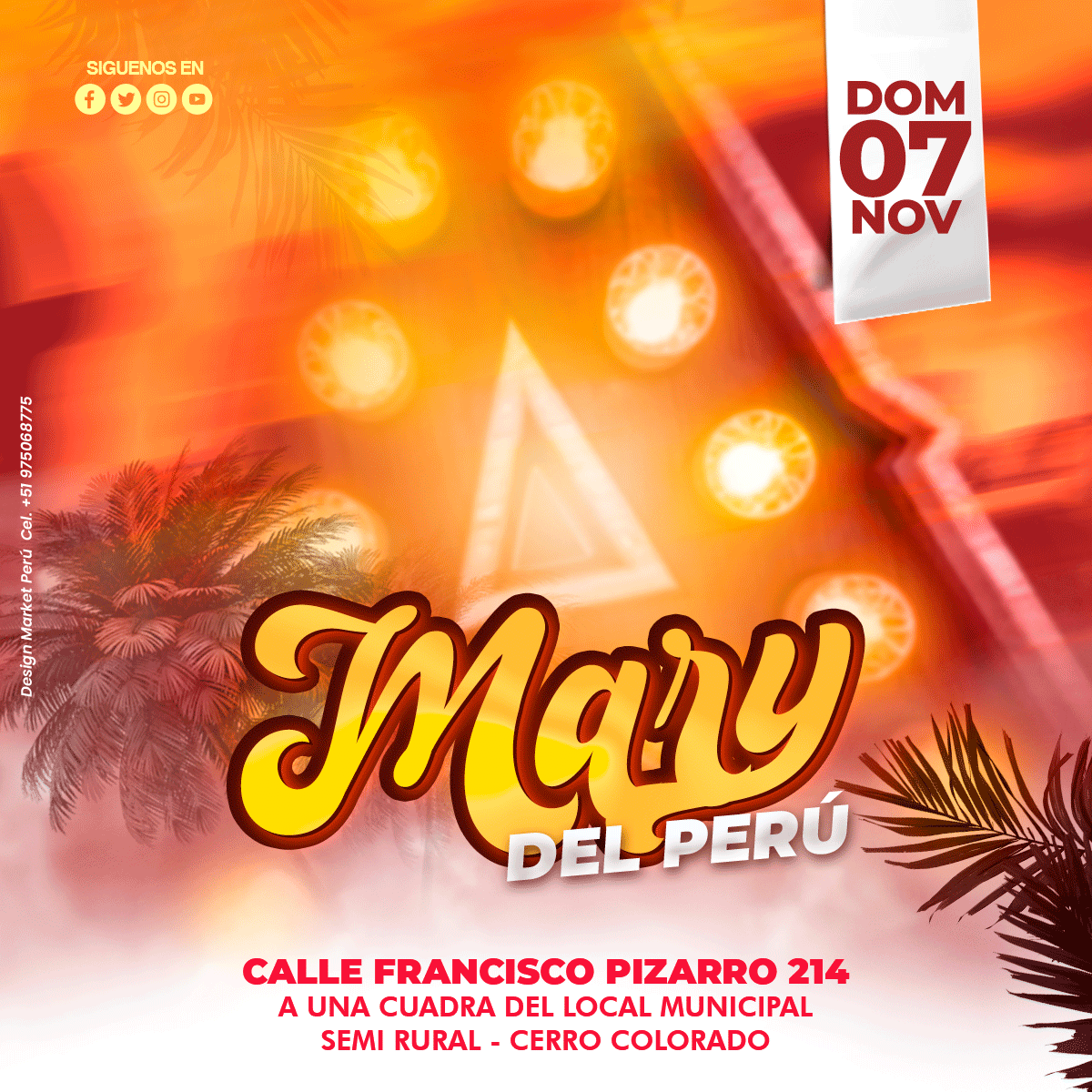 Flyer, post para redes sociales Modelo Mary fondo - Design Market Perú