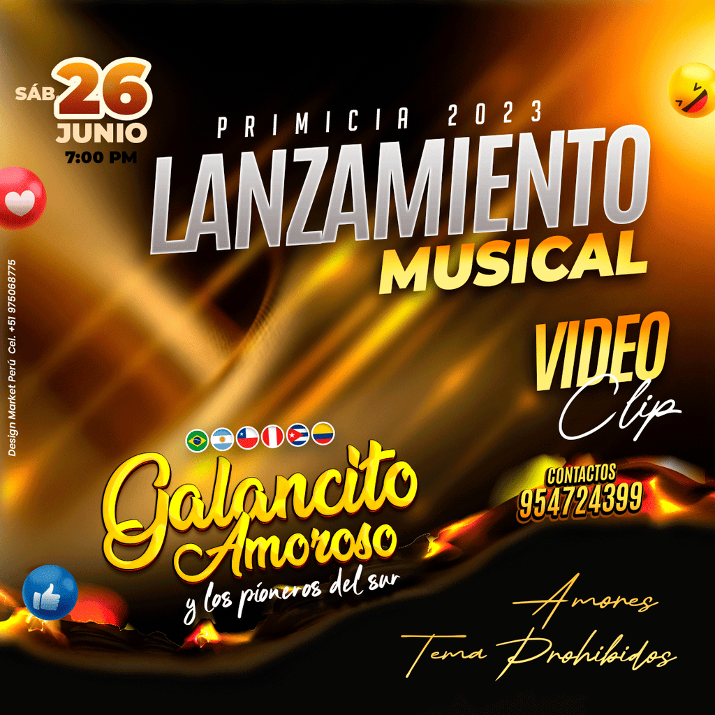 Flyer, post para redes sociales Modelo Galancito amoroso - Design Market Perú