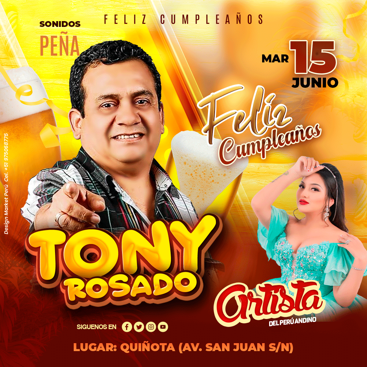 Flyer, post para redes sociales Modelo Tony rosado marrón - Design Market Perú