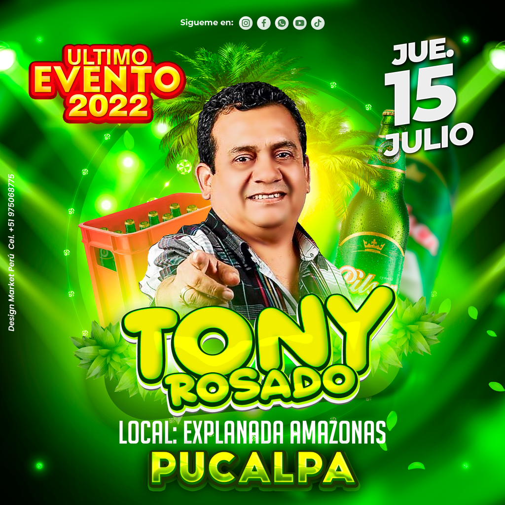 Flyer, post para redes sociales Modelo Tony Rosado - Design Market Perú