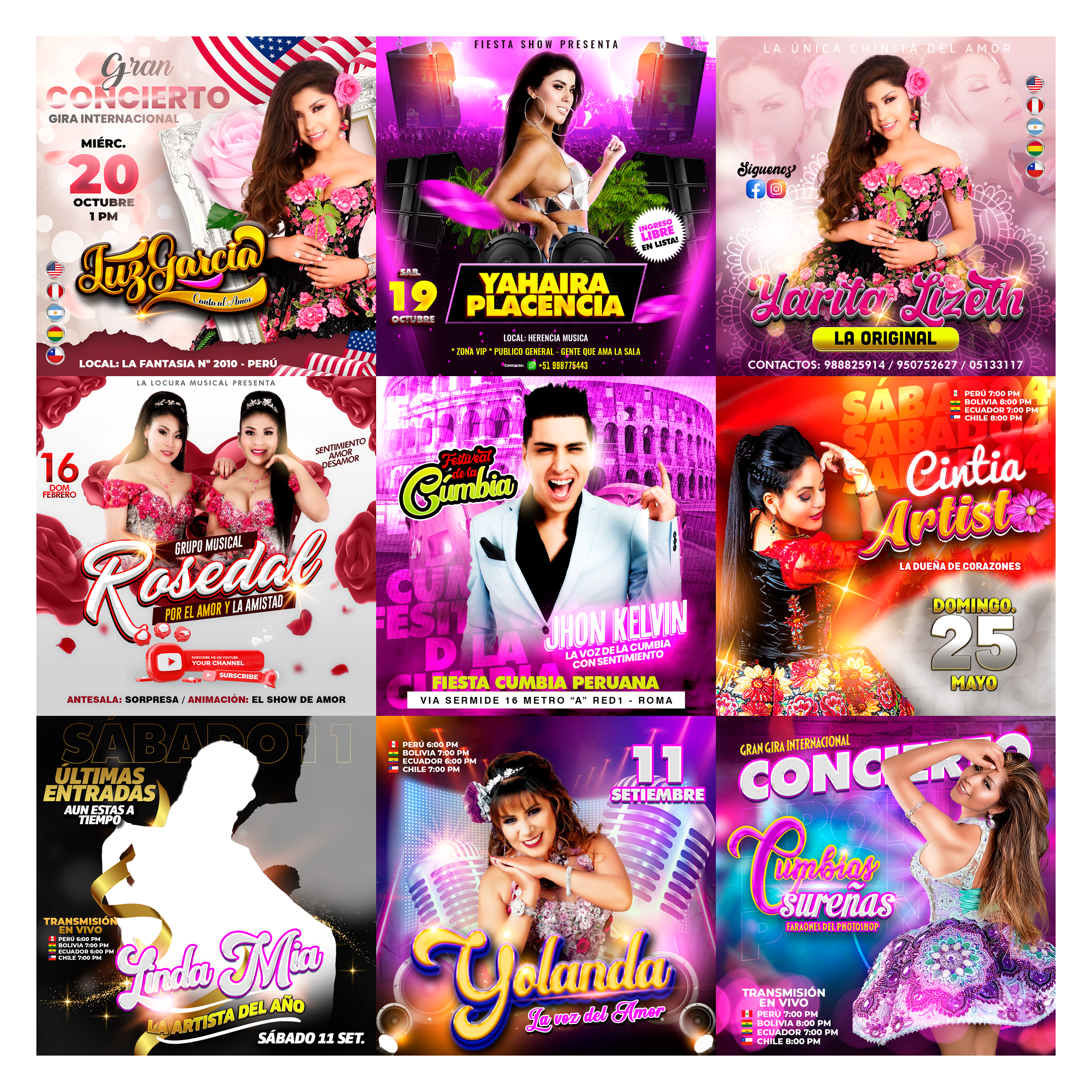 Pack 60 Flyer post Folclóricos Versión I diseños photoshop editables - Design Market Perú