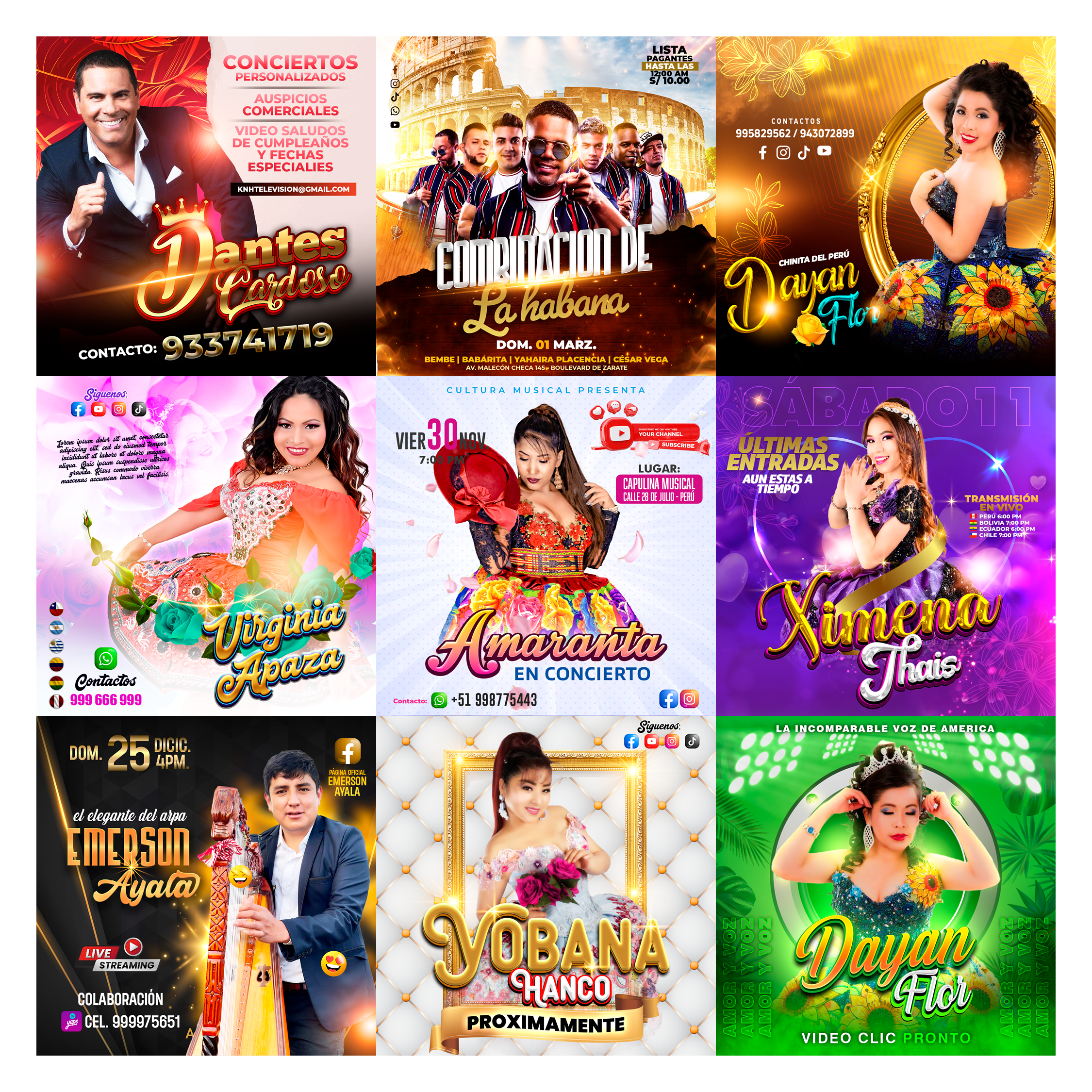 Pack 60 Flyer post Folclóricos Versión I diseños photoshop editables - Design Market Perú