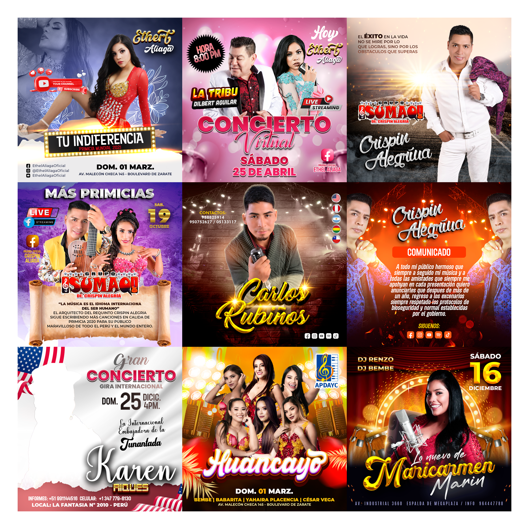 Pack 60 Flyer post Folclóricos Versión I diseños photoshop editables - Design Market Perú