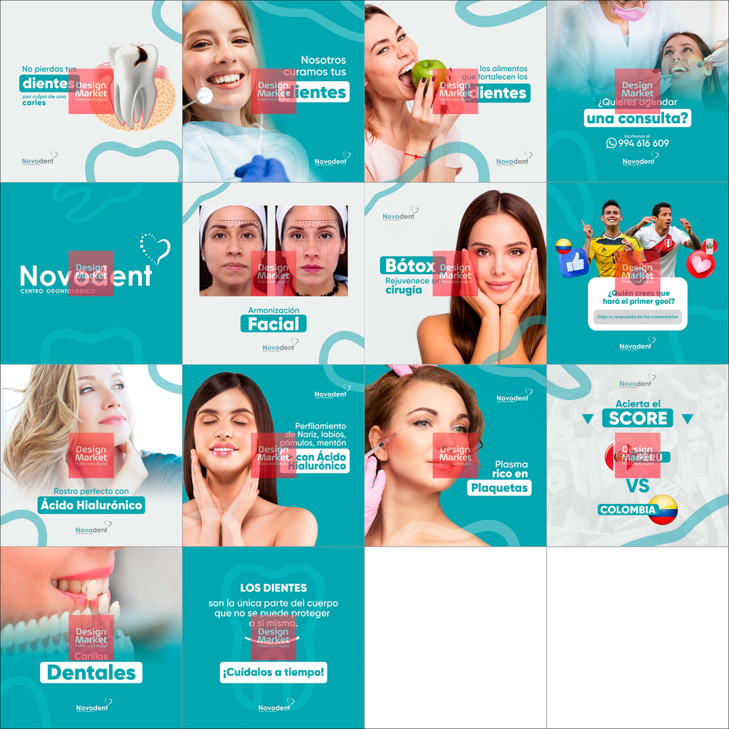 PACK 30 POST FLYER SOCIAL MEDIA DENTISTA - Design Market Perú