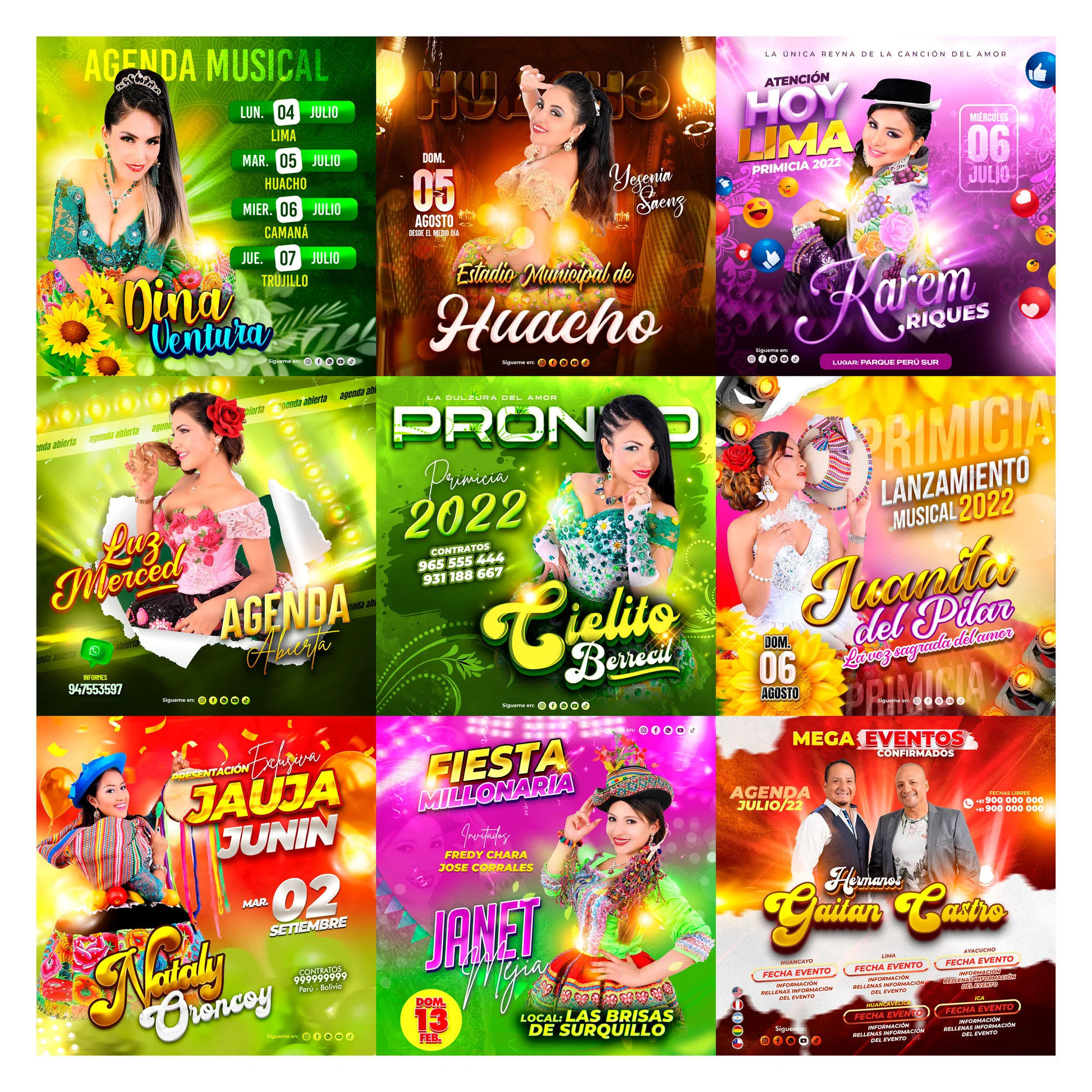Pack 200 Flyer post Folclóricos Completo