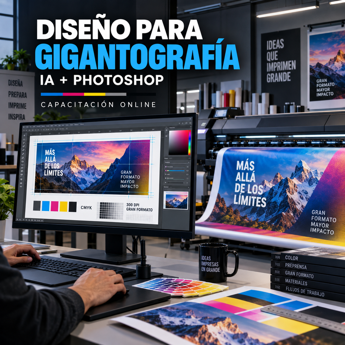 Capacitación Diseño para Gigantografía con IA y Photoshop