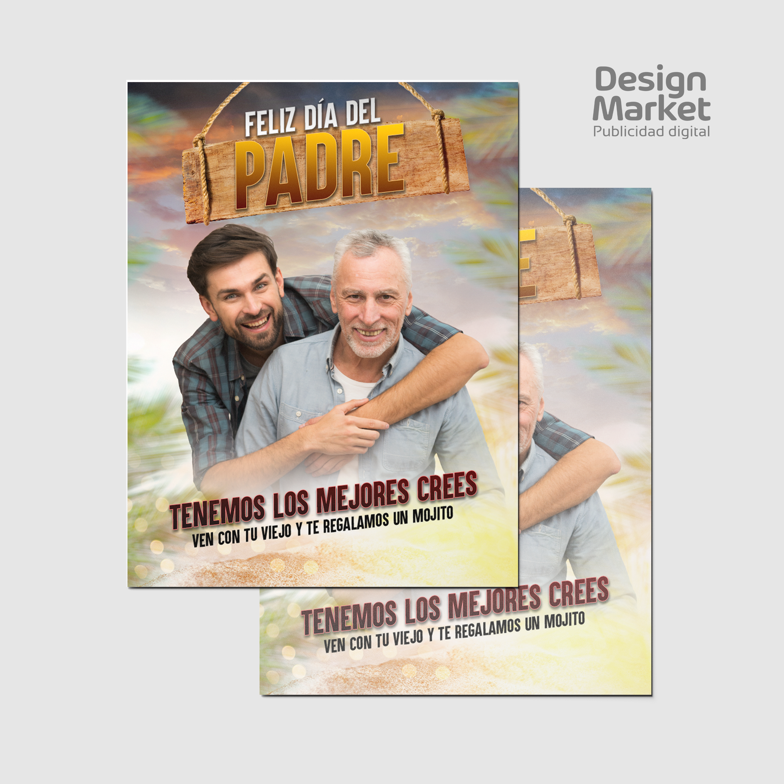 Flyer, post para redes sociales Día del Padre - Hijo Adulto - Design Market Perú