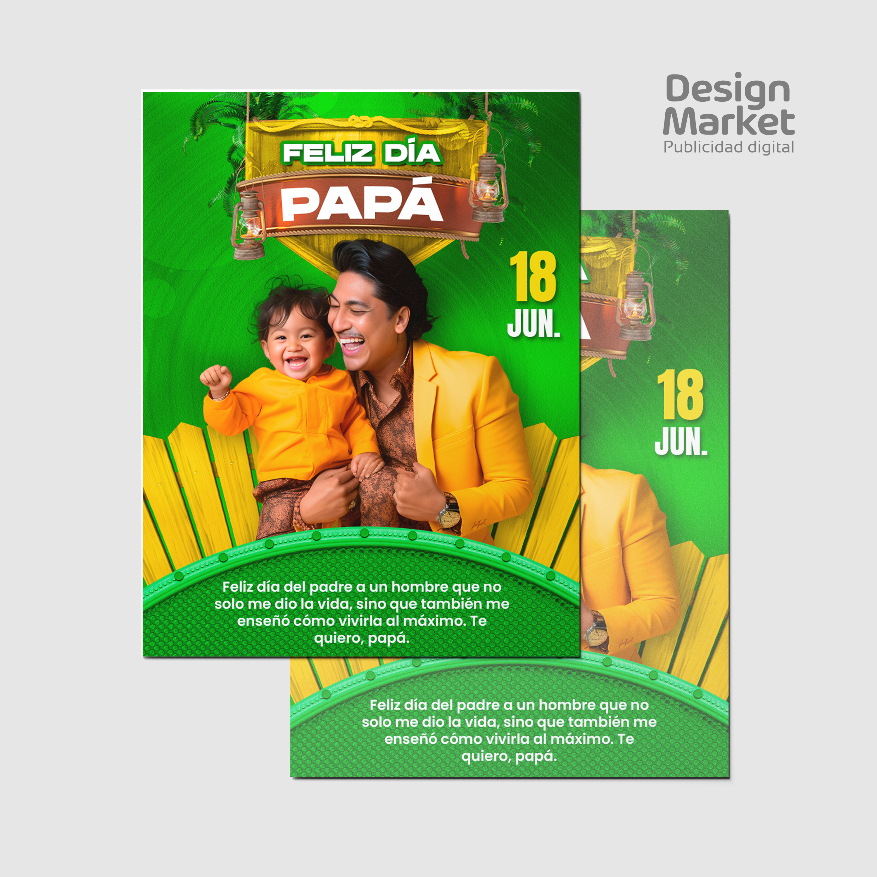 Flyer, post para redes sociales Día del Padre - Verde - Design Market Perú