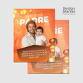 Flyer, post para redes sociales Día del Padre Fondo naranja - Design Market Perú