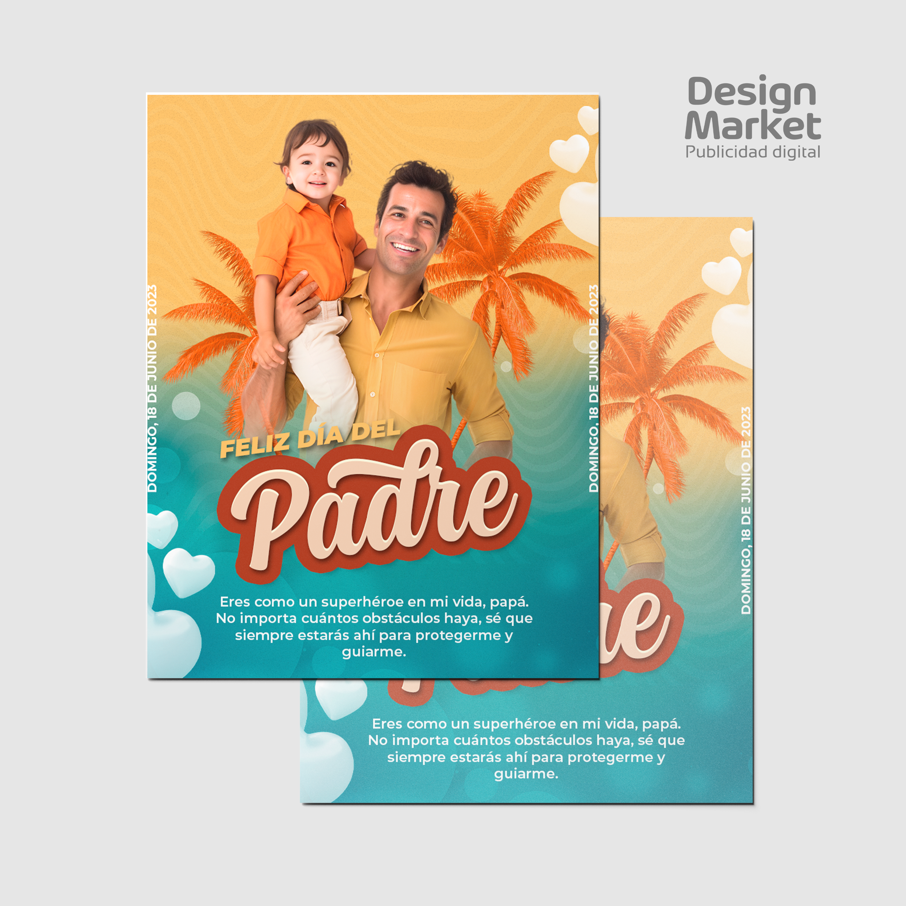 Flyer, post para redes sociales Día del Padre - Palmera - Design Market Perú