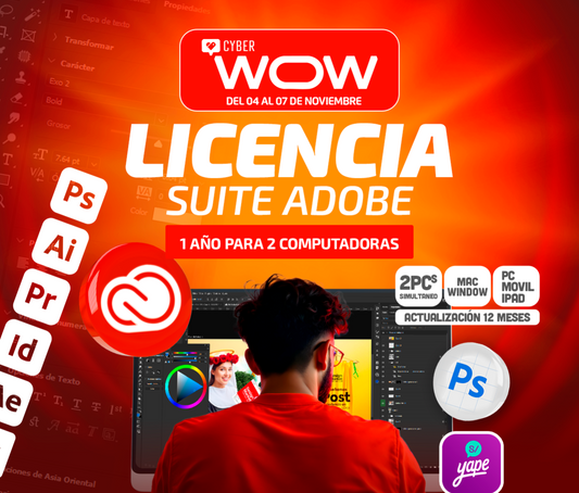 Adobe Creative Cloud - Licencia estudiante PLAN MENSUAL