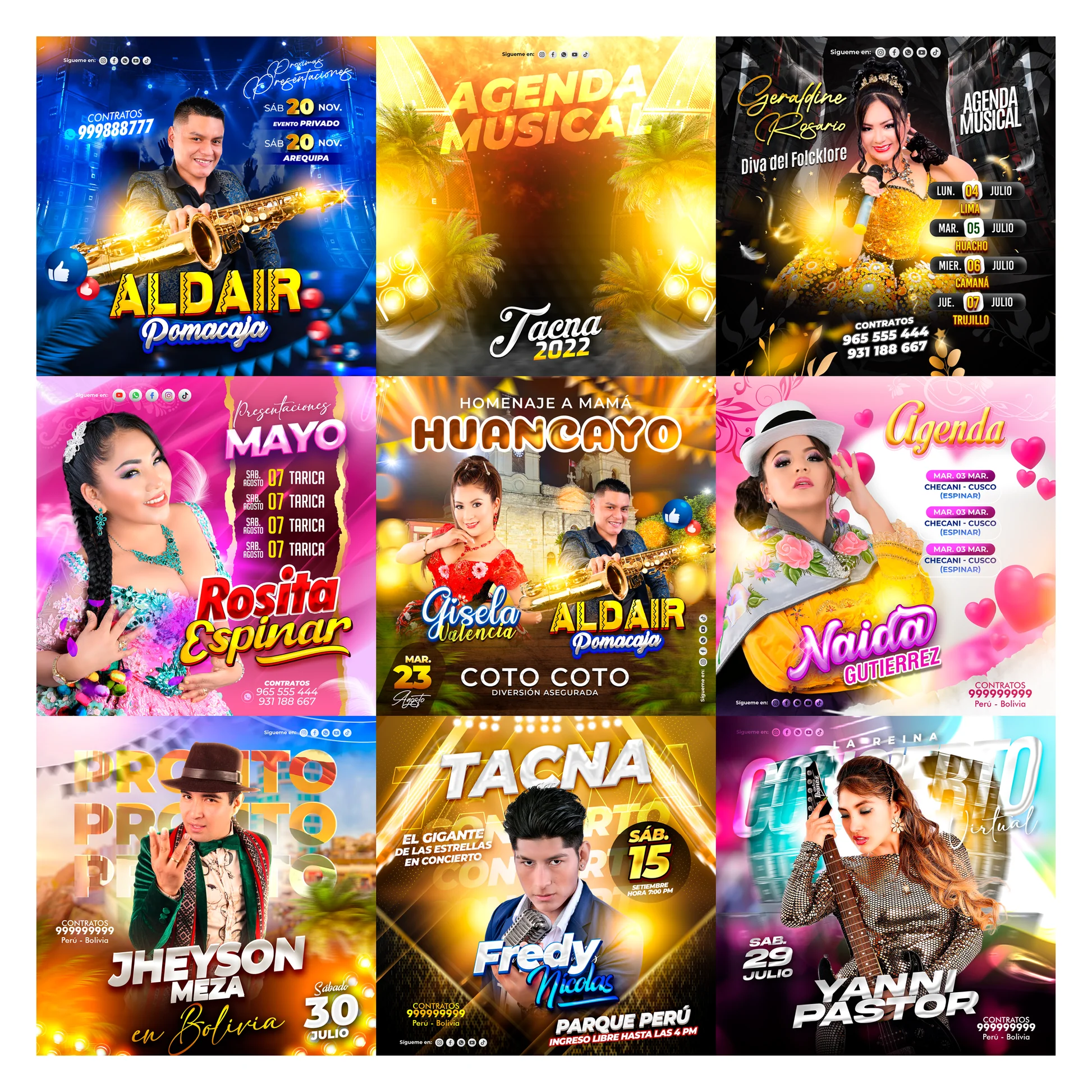 Pack 200 Flyer post Folclóricos Completo