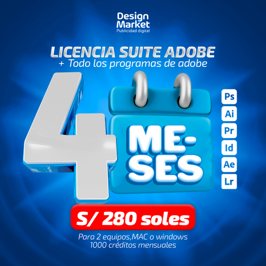 Adobe Creative Cloud - Licencia estudiante 4 meses