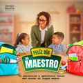 Plantilla día del maestro profesora con alumnos - Design Market Perú