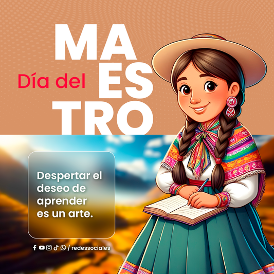 Plantilla día del maestro maestra sierra - Design Market Perú