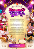 Plantilla Gran Fiesta de Santiago Wanka en Huancayo, editable en Photoshop, formato A4