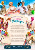 Plantilla de programación Fiesta de Santiago en Huancayo, editable en Photoshop, formato A4