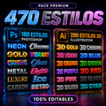 Pack premium de 470 estilos: 180 estilos Photoshop y 290 estilos 3D Illustrator